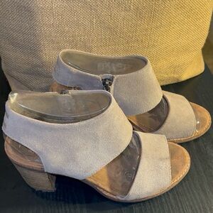 Toms Taupe Open-Toe Block Heels